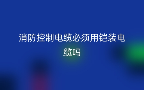 消防控制電纜必須用鎧裝電纜嗎？為什么？(圖1)
