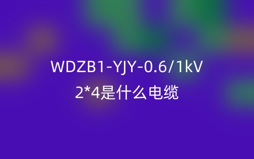 WDZB1-YJY-0.6/1kV 2*4是什么電纜？(圖1)