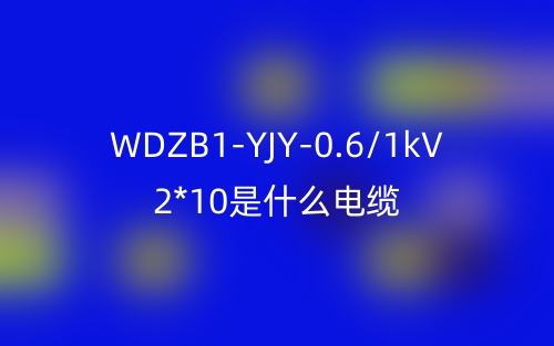 WDZB1-YJY-0.6/1kV 2*10是什么電纜？(圖1)