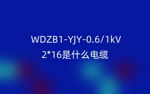 WDZB1-YJY-0.6/1kV 2*16是什么電纜？(圖1)