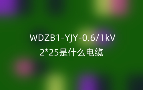 WDZB1-YJY-0.6/1kV 2*25是什么電纜？(圖1)