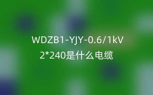 WDZB1-YJY-0.6/1kV 2*240是什么電纜？(圖1)