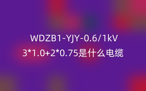 WDZB1-YJY-0.6/1kV 3*1.0+2*0.75是什么電纜？(圖1)