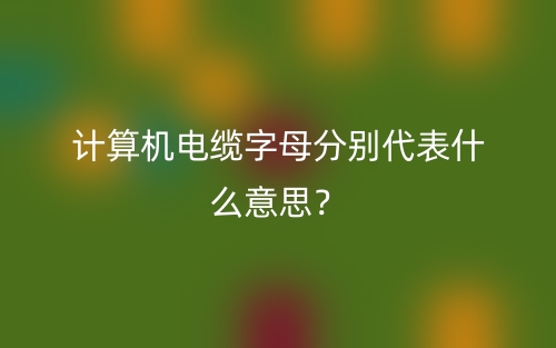 計算機電纜字母分別代表什么意思？(圖1)