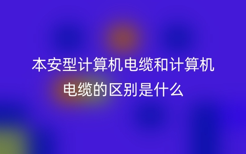 本安型計(jì)算機(jī)電纜和計(jì)算機(jī)電纜的區(qū)別是什么？(圖1)