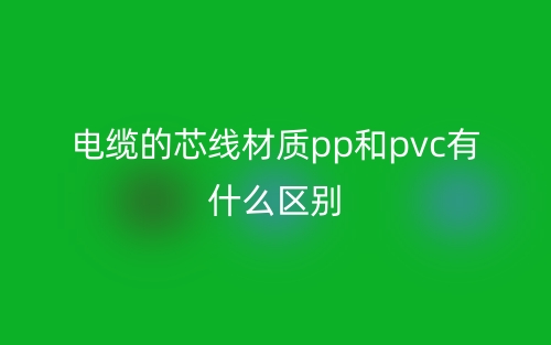 電纜的芯線材質(zhì)pp和pvc有什么區(qū)別？(圖1)