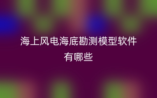 海上風(fēng)電海底勘測模型軟件有哪些？(圖1)