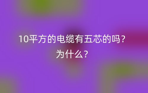 10平方的電纜有五芯的嗎？為什么？(圖1)