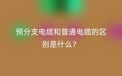 預(yù)分支電纜和普通電纜的區(qū)別是什么？(圖1)