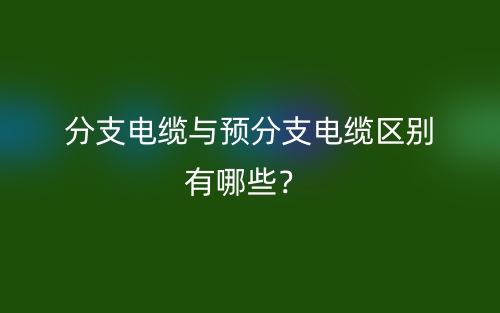 分支電纜與預(yù)分支電纜區(qū)別有哪些？(圖1)