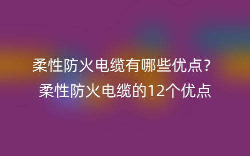 柔性防火電纜有哪些優(yōu)點(diǎn)？柔性防火電纜的12個(gè)優(yōu)點(diǎn)(圖1)