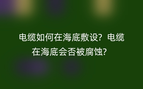 電纜如何在海底敷設(shè)?  電纜在海底會(huì)否被腐蝕?  (圖1)