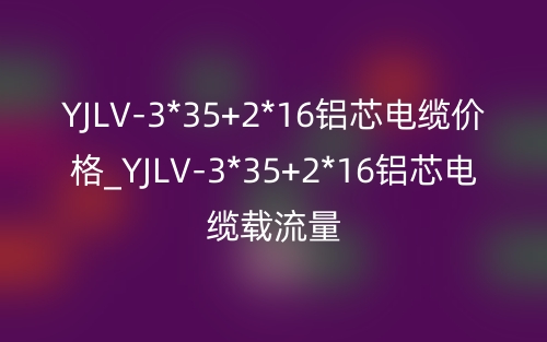 YJLV-3*35+2*16鋁芯電纜價格_YJLV-3*35+2*16鋁芯電纜載流量(圖1)