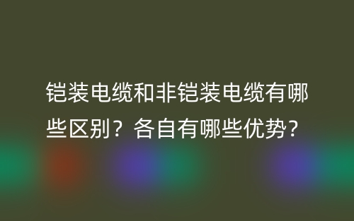 鎧裝電纜和非鎧裝電纜有哪些區(qū)別？各自有哪些優(yōu)勢？(圖1)