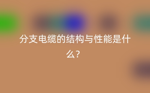 分支電纜的結(jié)構(gòu)與性能是什么？(圖1)