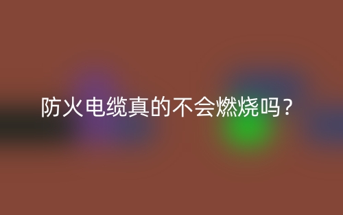 防火電纜真的不會(huì)燃燒嗎？(圖1)