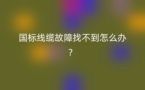 國標(biāo)線纜故障找不到怎么辦？(圖1)